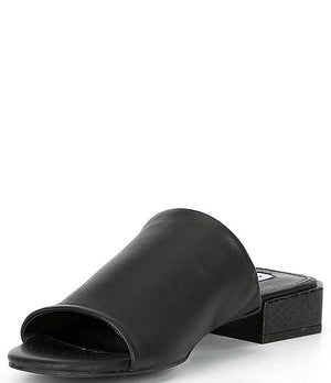 STEVE MADDEN ANDERS BLACK LEATHER SANDALS