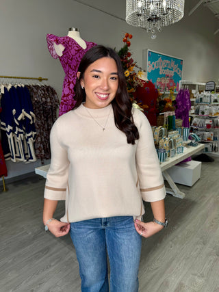 KARLA CREAM Knit Sweater Top