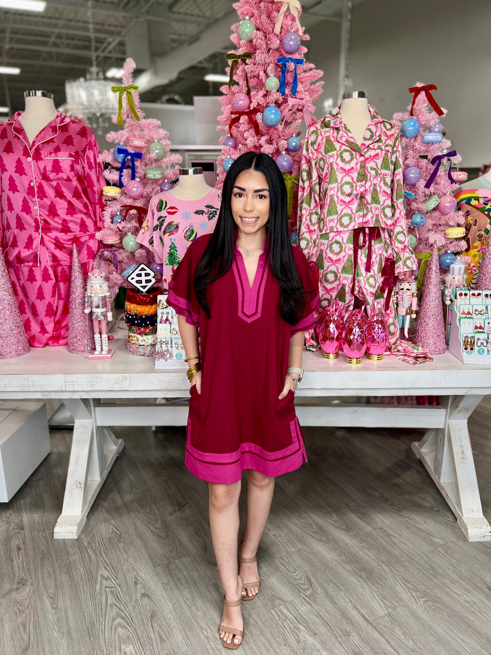 JAMIE BURGUNDY DRESS