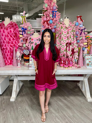 JAMIE BURGUNDY DRESS
