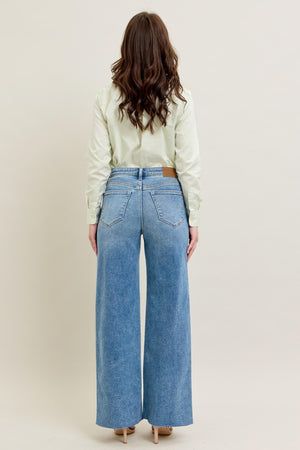 AALIYAH VINTAGE WASH WIDE LEG W DESTROY