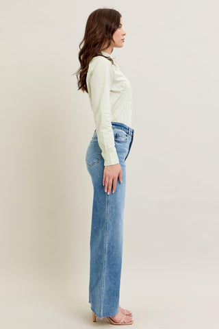 AALIYAH VINTAGE WASH WIDE LEG W DESTROY