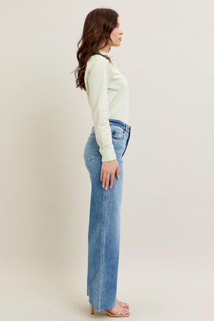 AALIYAH VINTAGE WASH WIDE LEG W DESTROY