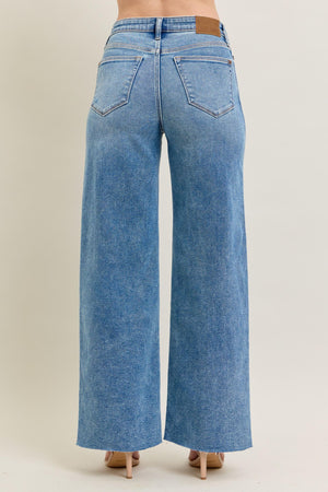 AALIYAH VINTAGE WASH WIDE LEG W DESTROY