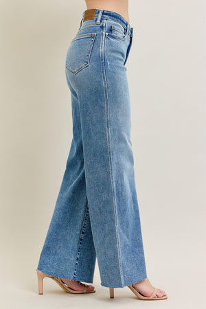 AALIYAH VINTAGE WASH WIDE LEG W DESTROY