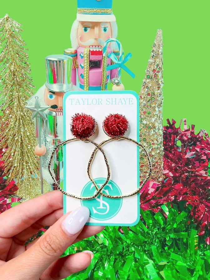 Holiday Darla Hoops-RED