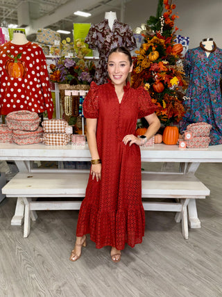 CLAUDIA EYELET DRESS