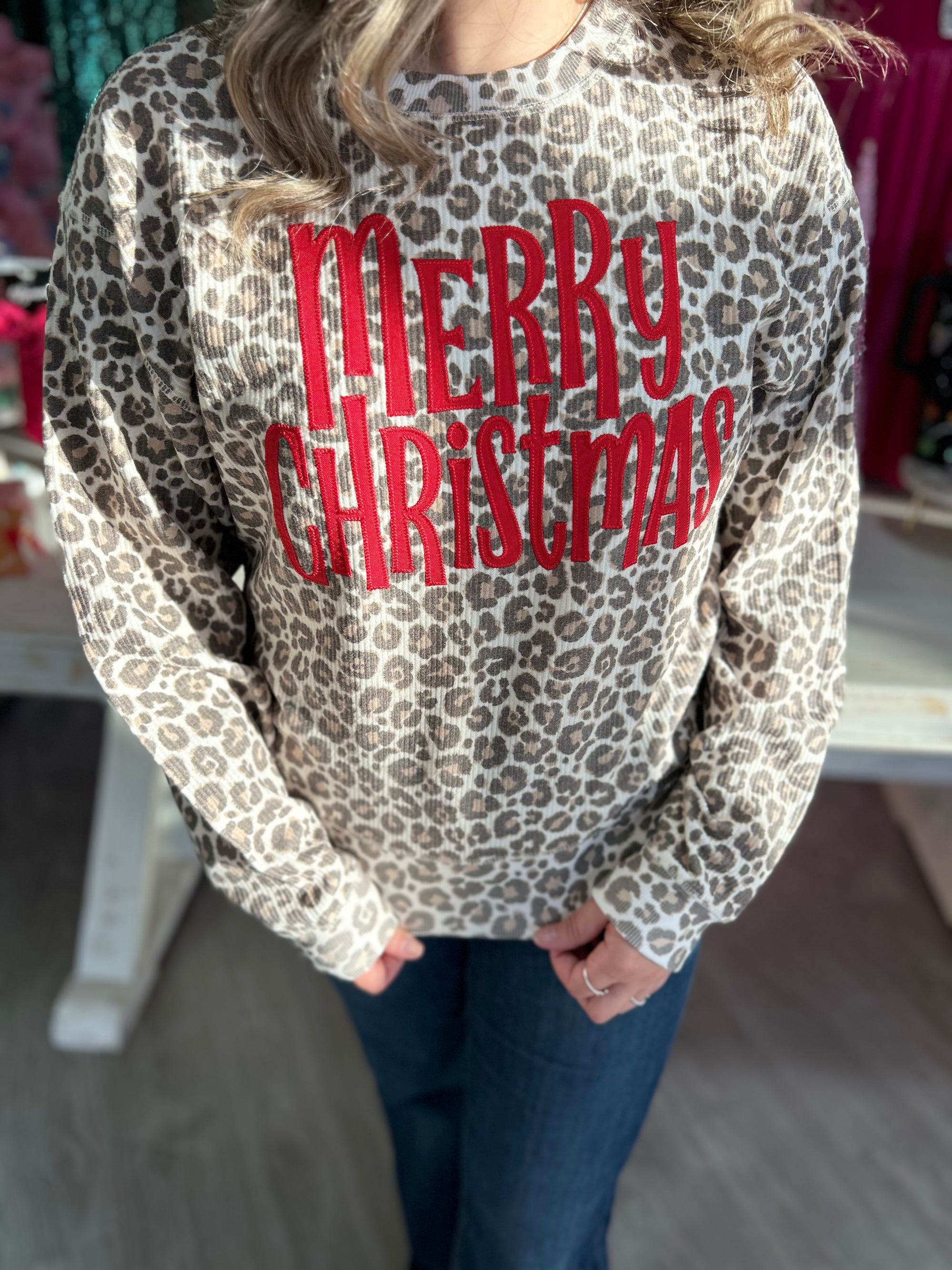 Merry Christmas Cozycord Animal Print Sweatshirt