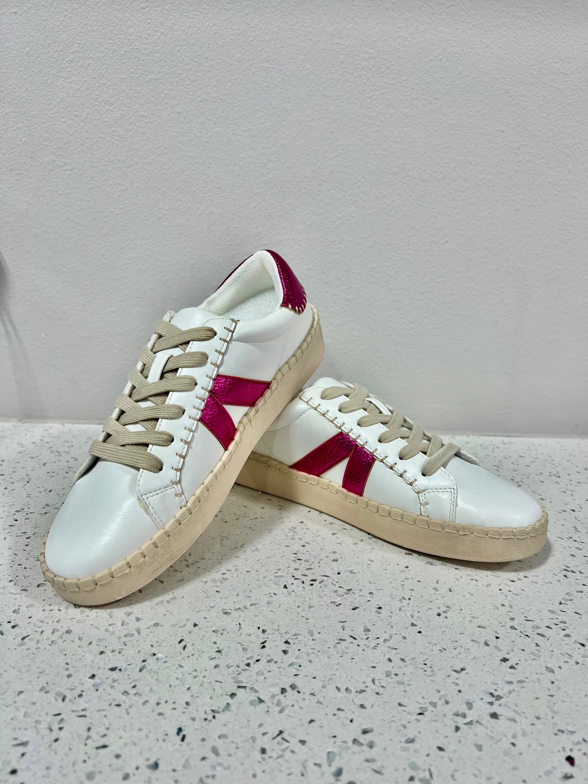 Corky's White Pink Friend Zone Sneakers