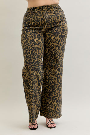 WILD THANG JUDY BLUE LEOPARD RETRO WIDE