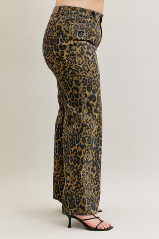 WILD THANG JUDY BLUE LEOPARD RETRO WIDE
