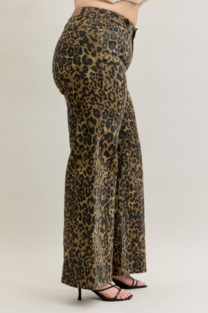 WILD THANG JUDY BLUE LEOPARD RETRO WIDE