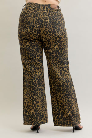WILD THANG JUDY BLUE LEOPARD RETRO WIDE