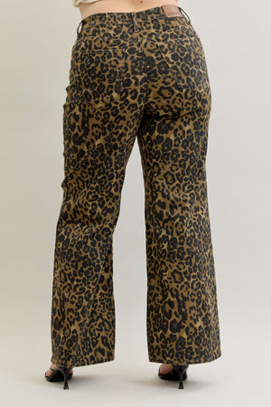 WILD THANG JUDY BLUE LEOPARD RETRO WIDE
