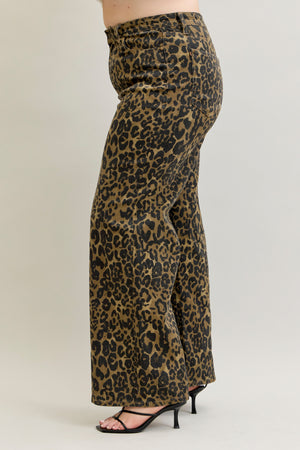 WILD THANG JUDY BLUE LEOPARD RETRO WIDE