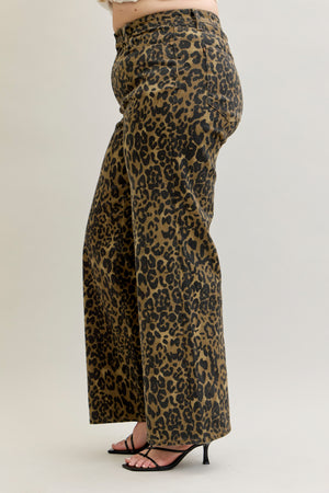 WILD THANG JUDY BLUE LEOPARD RETRO WIDE