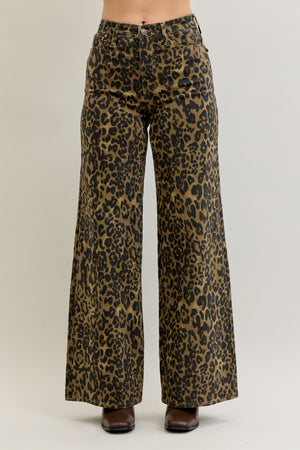 WILD THANG JUDY BLUE LEOPARD RETRO WIDE