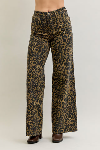 WILD THANG JUDY BLUE LEOPARD RETRO WIDE