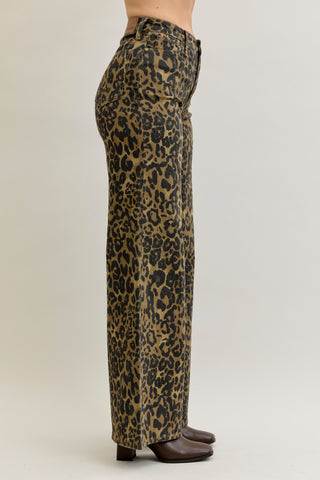 WILD THANG JUDY BLUE LEOPARD RETRO WIDE