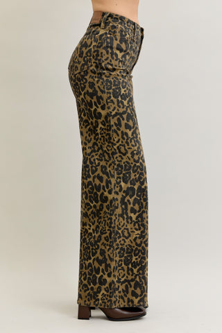 WILD THANG JUDY BLUE LEOPARD RETRO WIDE