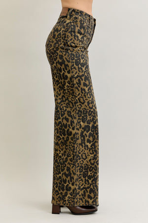 WILD THANG JUDY BLUE LEOPARD RETRO WIDE