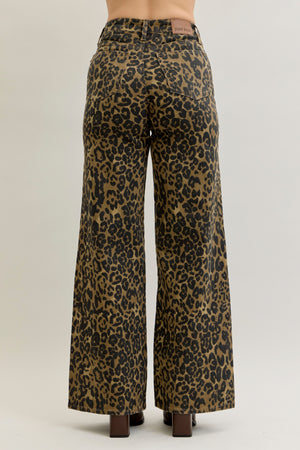 WILD THANG JUDY BLUE LEOPARD RETRO WIDE