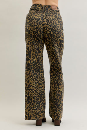 WILD THANG JUDY BLUE LEOPARD RETRO WIDE