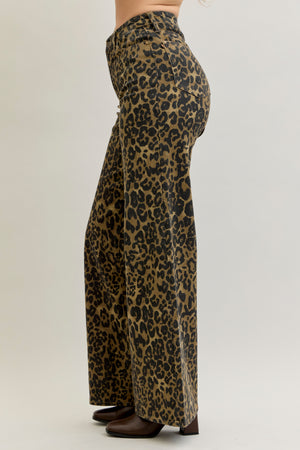 WILD THANG JUDY BLUE LEOPARD RETRO WIDE
