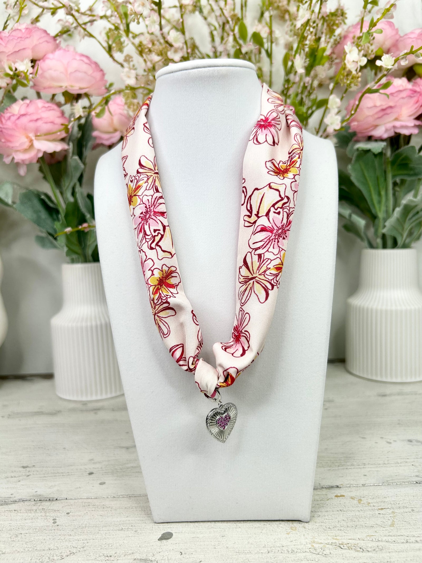 RUBY LOVE SILVER CHARM W/ SCARF