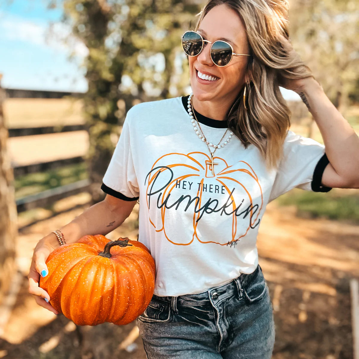 HEY THERE PUMPKIN RINGER TEE
