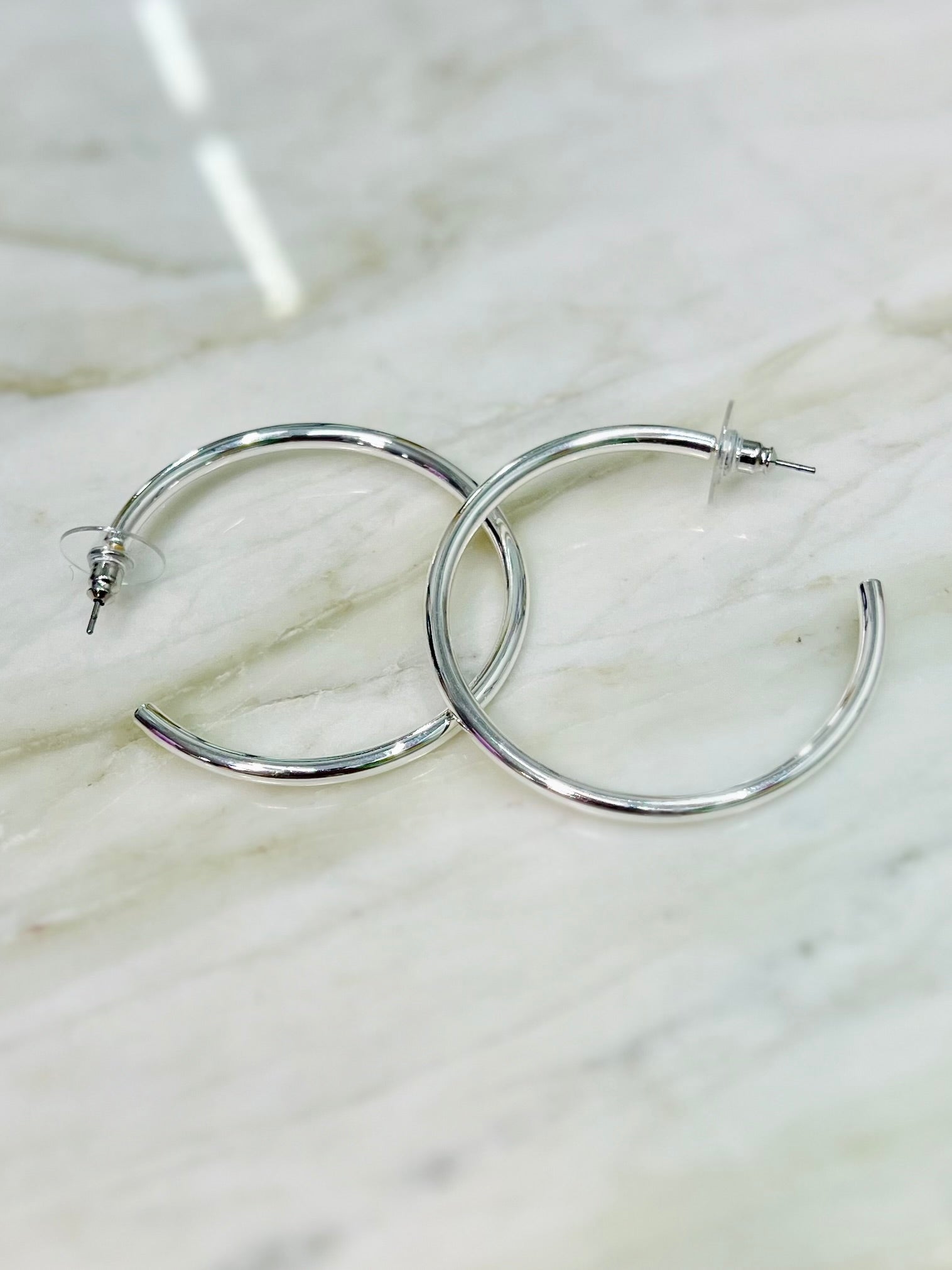 STELLA SHINY SILVER EARRINGS