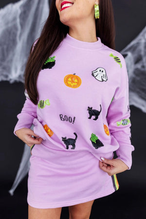 LAVENDER SPOOKY SEASON SWEATSHIRT