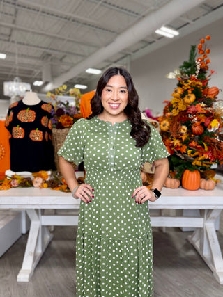 AMBER POLKA DOT DRESS