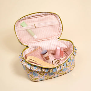 Glam & Go Quilted Cosmetic Bag–Poppin' Petals Aqua