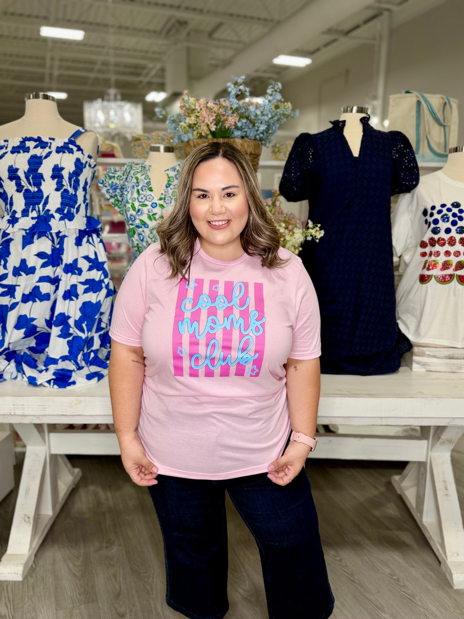 Cool Moms Club Stripes Tee
