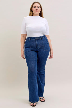 EMMA HW FLARE WITH PATCH POCKETS