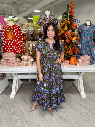 SYLVIE Smocked Midi Dress