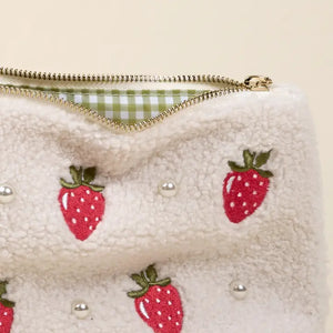 Teddy Pouch-Strawberries & Pearls