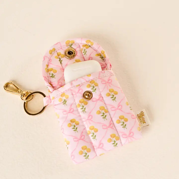 Puffy Earbud Case Keychain-Marigold Lane Pink