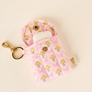 Puffy Earbud Case Keychain-Marigold Lane Pink