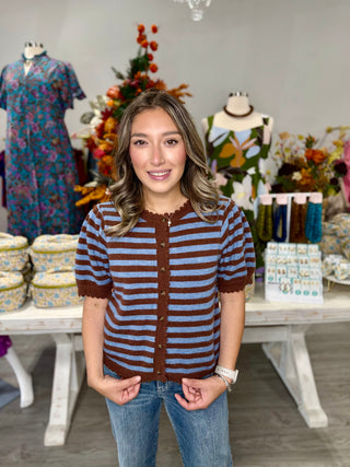 GRACE STRIPED KNIT TOP