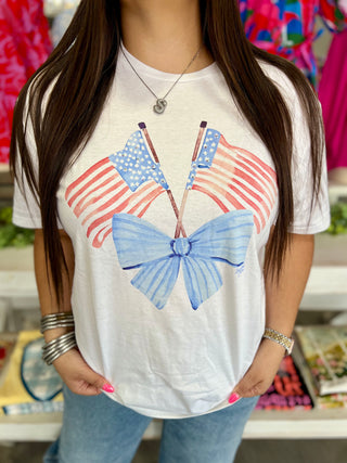 Red White & Bow TEE