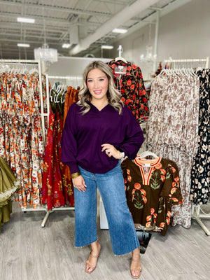 ROXANNE PLUM PULLOVER TOP
