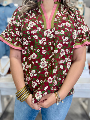 PRISCILLA FLORAL TOP