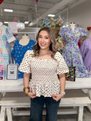 NIKKI POLKA DOT TOP