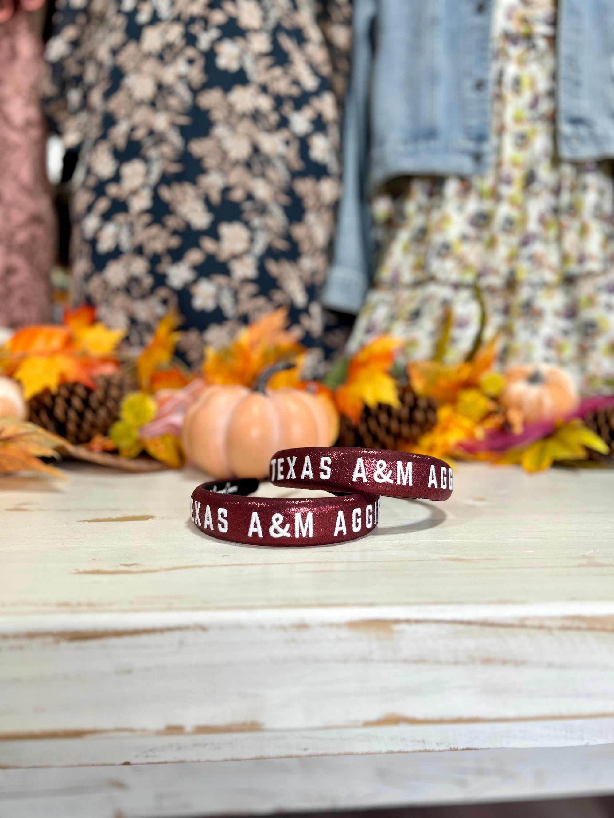 Texas A&M Aggies Thin Embroidered Headband