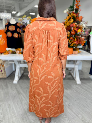QUINN DRESS-TERRACOTTA