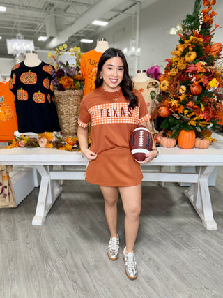 Texas Gingham Color Block T-Shirt