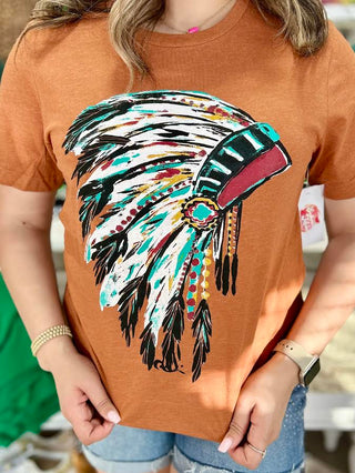 CALLIE ANN STELTER WATERCOLOR HEADDRESS TEE