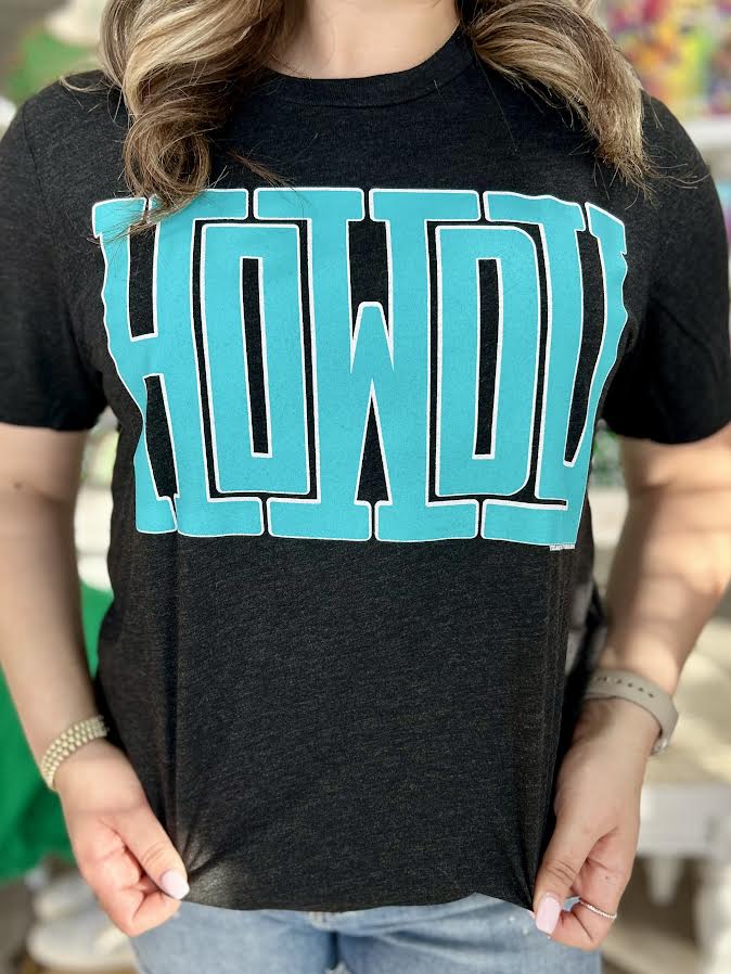 HOWDY BLOCK IN TURQUOISE TEE